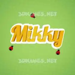mikky in Ladybugs style - 3D name wallpaper