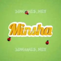 minsha in Ladybugs style - 3D name wallpaper