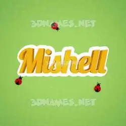 mishell in Ladybugs style - 3D name wallpaper