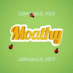 moathy in Ladybugs style - 3D name wallpaper