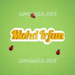mohd irfan in Ladybugs style - 3D name wallpaper