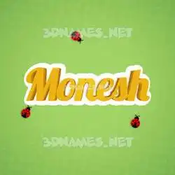 monesh in Ladybugs style - 3D name wallpaper