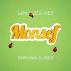 monsef in Ladybugs style - 3D name wallpaper
