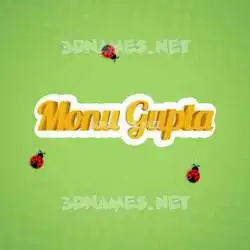 monu gupta in Ladybugs style - 3D name wallpaper