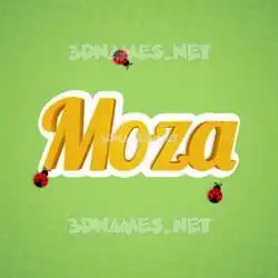 moza in Ladybugs style - 3D name wallpaper