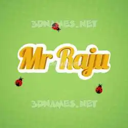 mr raju in Ladybugs style - 3D name wallpaper