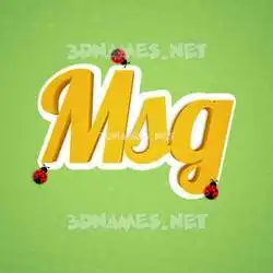 msg in Ladybugs style - 3D name wallpaper