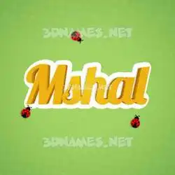 mshal in Ladybugs style - 3D name wallpaper