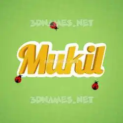 mukil in Ladybugs style - 3D name wallpaper