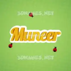 muneer in Ladybugs style - 3D name wallpaper