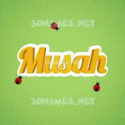 musah in Ladybugs style - 3D name wallpaper