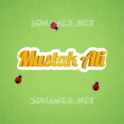 mustak ali in Ladybugs style - 3D name wallpaper