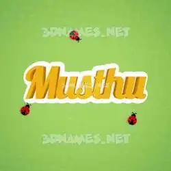 musthu in Ladybugs style - 3D name wallpaper