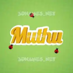 muthu in Ladybugs style - 3D name wallpaper