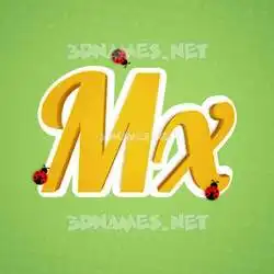 mx in Ladybugs style - 3D name wallpaper
