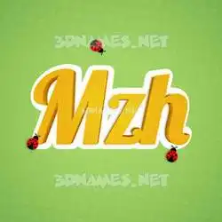 mzh in Ladybugs style - 3D name wallpaper