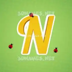 n in Ladybugs style - 3D name wallpaper