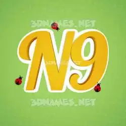 n9 in Ladybugs style - 3D name wallpaper
