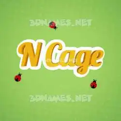 n cage in Ladybugs style - 3D name wallpaper