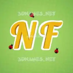 n f in Ladybugs style - 3D name wallpaper