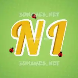 n i in Ladybugs style - 3D name wallpaper