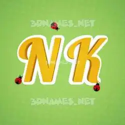 n k in Ladybugs style - 3D name wallpaper