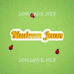nadeem jaan in Ladybugs style - 3D name wallpaper