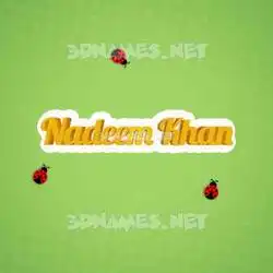 nadeem khan in Ladybugs style - 3D name wallpaper