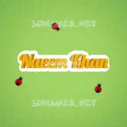 naeem khan in Ladybugs style - 3D name wallpaper