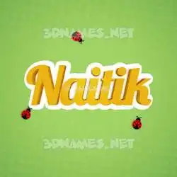 naitik in Ladybugs style - 3D name wallpaper