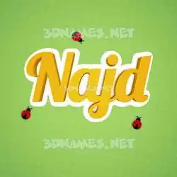 najd in Ladybugs style - 3D name wallpaper