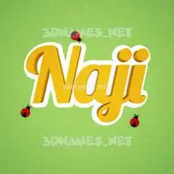 naji in Ladybugs style - 3D name wallpaper