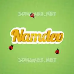 namdev in Ladybugs style - 3D name wallpaper