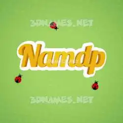 namdp in Ladybugs style - 3D name wallpaper