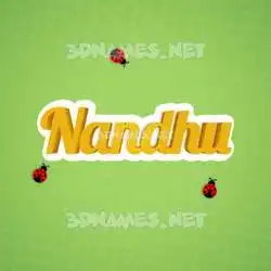nandhu in Ladybugs style - 3D name wallpaper