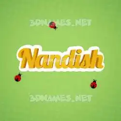 nandish in Ladybugs style - 3D name wallpaper