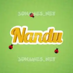 nandu in Ladybugs style - 3D name wallpaper