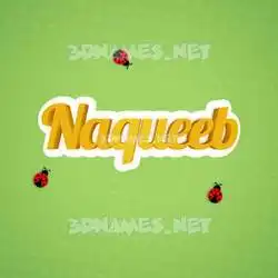 naqueeb in Ladybugs style - 3D name wallpaper