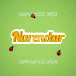 narendar in Ladybugs style - 3D name wallpaper