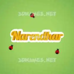 narendhar in Ladybugs style - 3D name wallpaper