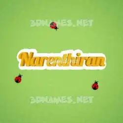 narenthiran in Ladybugs style - 3D name wallpaper