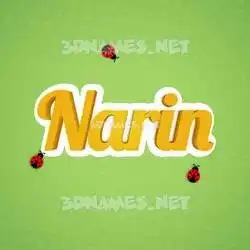 narin in Ladybugs style - 3D name wallpaper