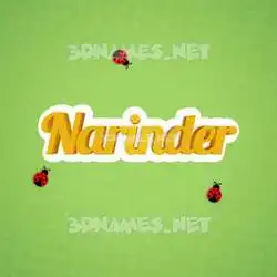 narinder in Ladybugs style - 3D name wallpaper