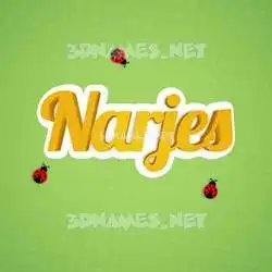 narjes in Ladybugs style - 3D name wallpaper