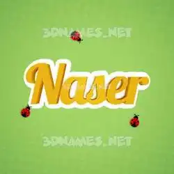naser in Ladybugs style - 3D name wallpaper