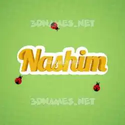 nashim in Ladybugs style - 3D name wallpaper