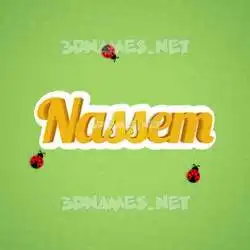 nassem in Ladybugs style - 3D name wallpaper