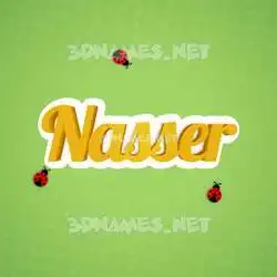 nasser in Ladybugs style - 3D name wallpaper