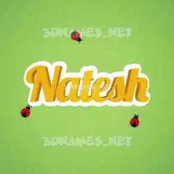 natesh in Ladybugs style - 3D name wallpaper