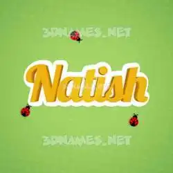 natish in Ladybugs style - 3D name wallpaper